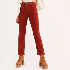 Lee High Rise Straight Cord Ankle Jeans